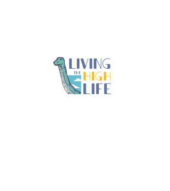 Living the High Life Dinosaur model negru pe tricou