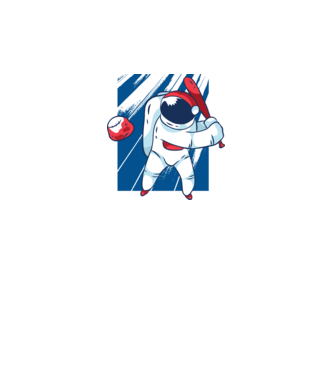 Baseball Astronaut model negru pe tricou