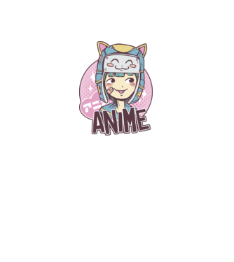 Fată drăguță Anime model roz neon pe tricou