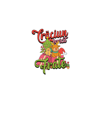 CRĂCIUN FERICIT FRATE / SORĂ model negru pe tricou