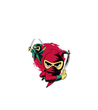 Tricou Ninja model negru pe tricou