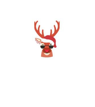 Cool Reindeer Rudolph model negru pe tricou