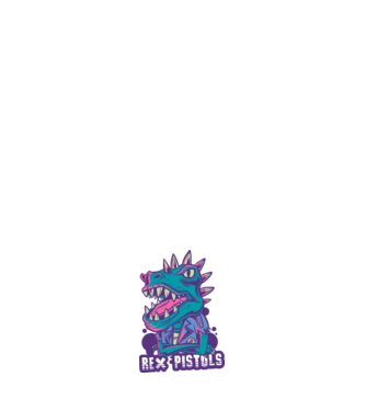Rex Pistols model alb pe tricou