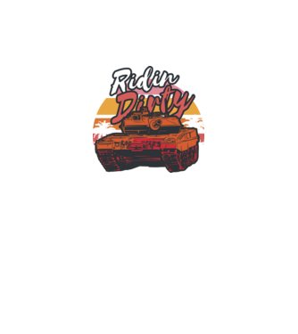 Ridin Dirty tricou cu tanc model negru pe tricou