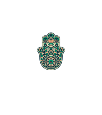 Mână Hamza - Mâna lui Dumnezeu Mandala model alb pe tricou