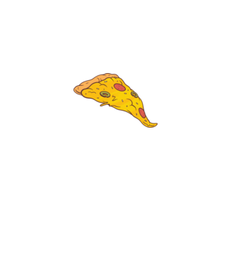 Felie de pizza Cuplu model alb pe tricou