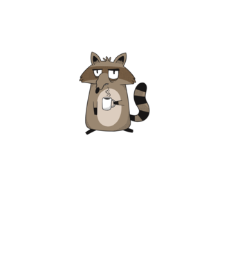 Raton cu cafea model gri pe tricou