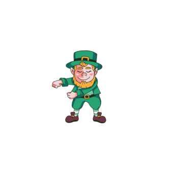 Leprechaun Floss - St. Patrick DAB dans model verde pe tricou