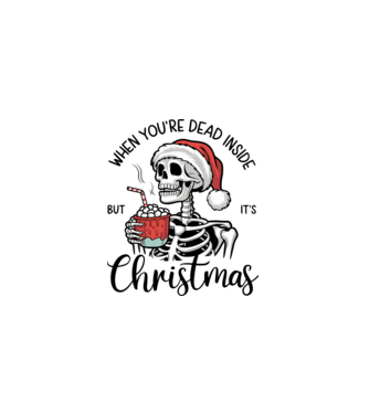 Dead inside, but it's christmas Alb model alb pe tricou