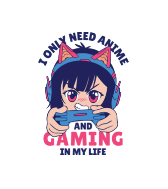 Am nevoie doar de Anime și Jocuri model alb pe tricou