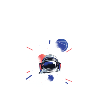 Astronaut univers abstract model negru pe tricou