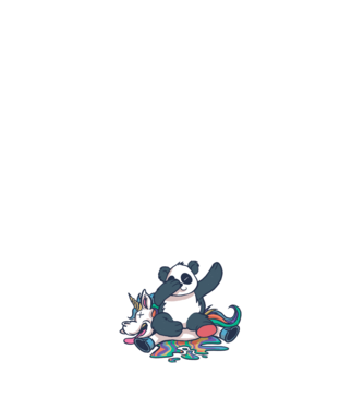 Panda DAB Unicorn model alb pe tricou