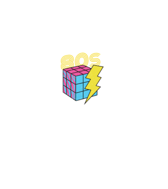 I love the 80s Cub Rubik model negru pe tricou