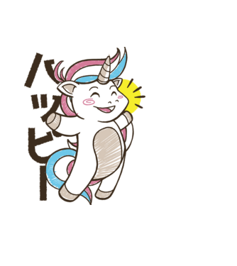 Kawaii unicorn model negru pe tricou