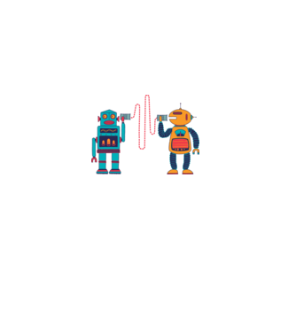 Walkie Talkie Robot model alb pe tricou