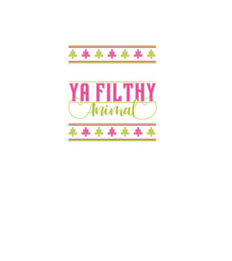 Merry Christmas Ya Filthy Animal model negru pe tricou