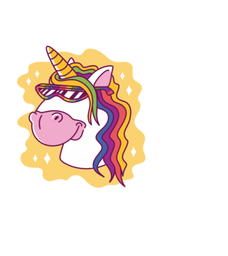 Cap de unicorn model alb pe tricou