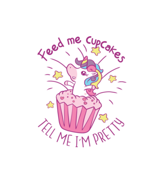Unicorn Muffin model alb pe tricou