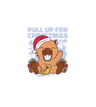 Pull up for christmas Capybara model alb pe tricou