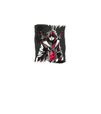 Războinic Anime model alb pe tricou