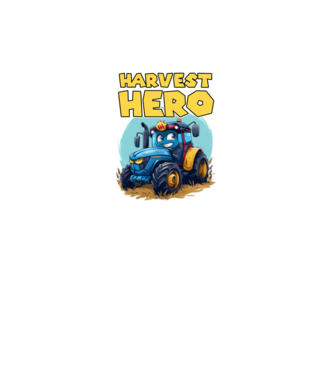 Harvest Hero Tractor model negru pe tricou