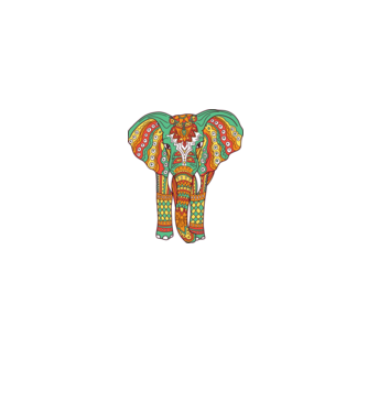 Mandala Elefant model gri pe tricou