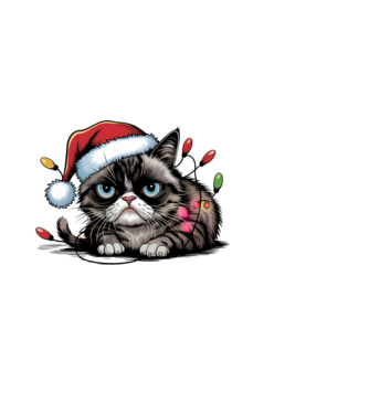 Christmas Spirit Grumpy Cat Negru model negru pe tricou