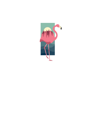 Flamingo Design model alb pe tricou