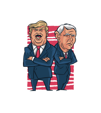 Trump Pence USA model alb pe tricou