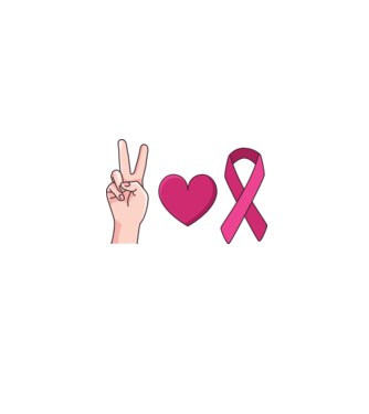 Peace Love lupta împotriva cancerului de sân model alb pe tricou