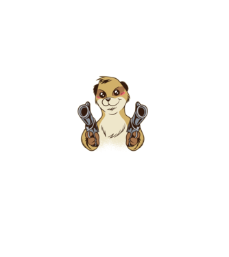 Pew Pew Pew Madafakas Suricată model negru pe tricou