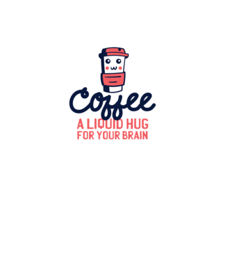 Cafea - o îmbrățișare lichidă pentru creier model albastru deschis pe tricou