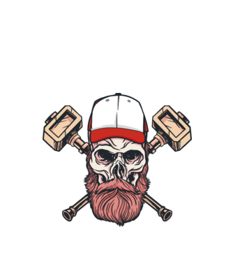 Craniu Viking model verde de măr pe tricou