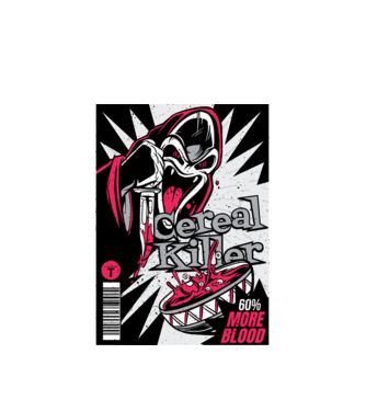 Cereal Killer model alb pe tricou