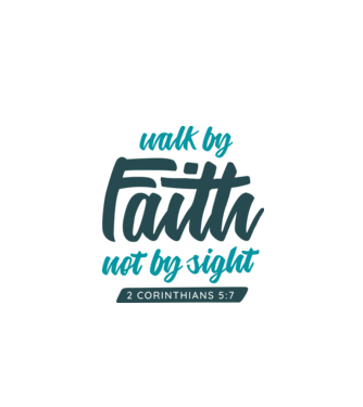 Walk by faith - Religie model alb pe tricou