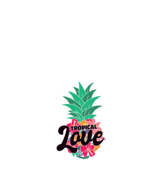 Ananas Tropical Love model alb pe tricou