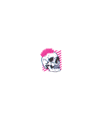 Craniu Punk model negru pe tricou