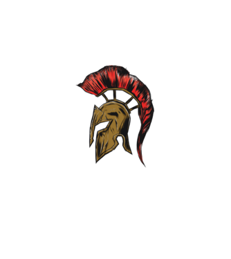 Cască războinic Sparta model negru pe tricou