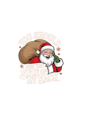 You Should See The Size Of My Sack Santa model negru pe tricou