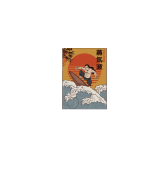 Samurai Surf model albastru jeanși pe tricou