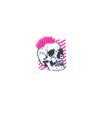 Craniu Punk model negru pe tricou