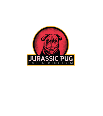Jurassic Pug Tricou cu mops model turcoaz pe tricou
