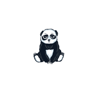 Panda drăguț model albastru jeanși pe tricou