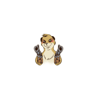 Pew Pew Pew Madafakas Suricată model negru pe tricou