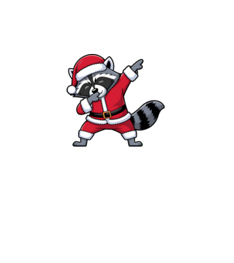 Raton Dab Xmas model alb pe tricou