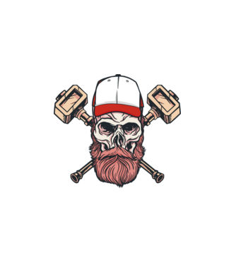 Craniu Viking model alb pe tricou
