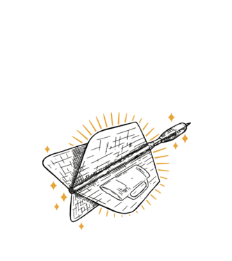 Bere și darts model negru pe tricou