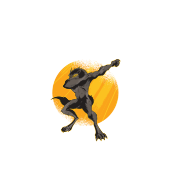 Vârcolac DAB model negru pe tricou