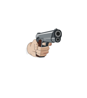 Pistol model albastru jeanși pe tricou