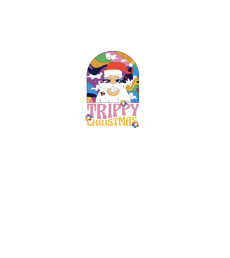 Trippy Christmas model negru pe tricou